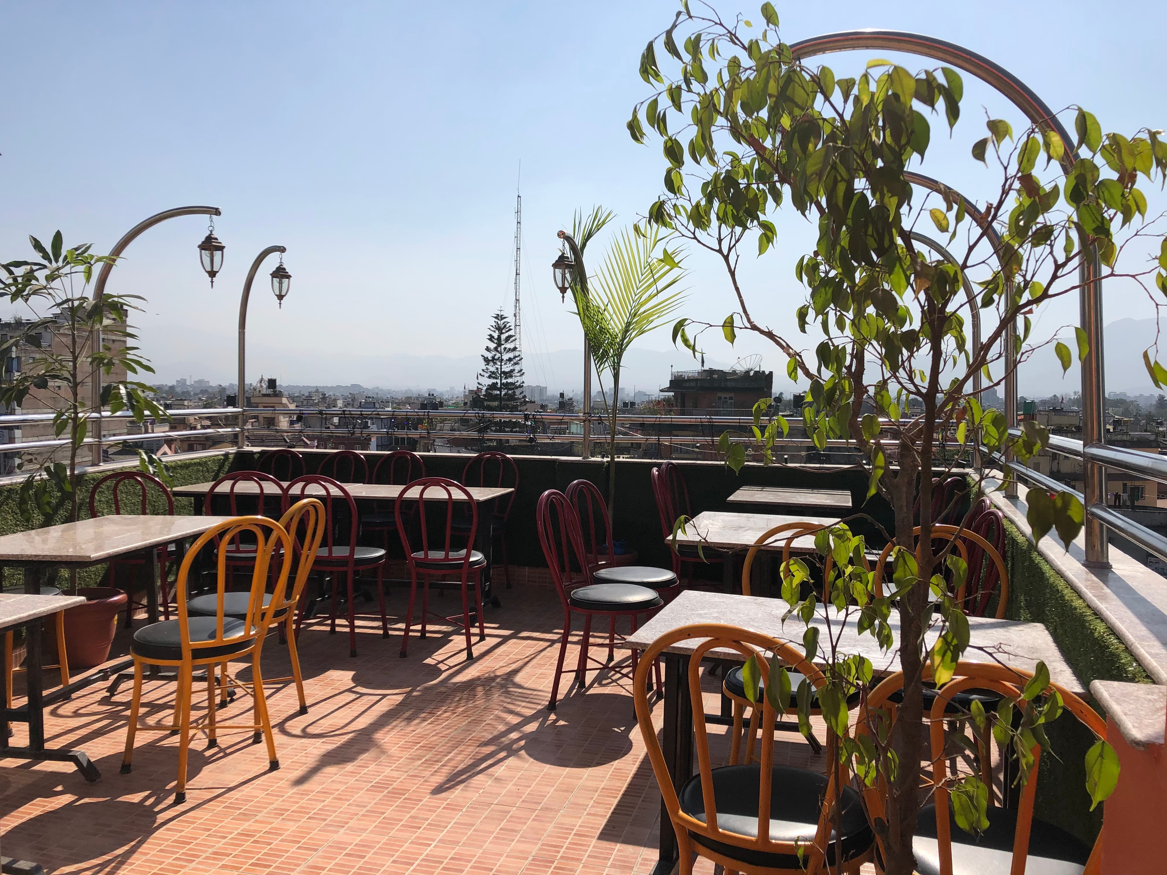 Rooftop terrace with city view
